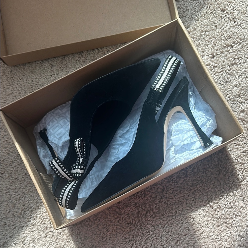 Steve Madden Black Stiletto Heels with Bow Detail